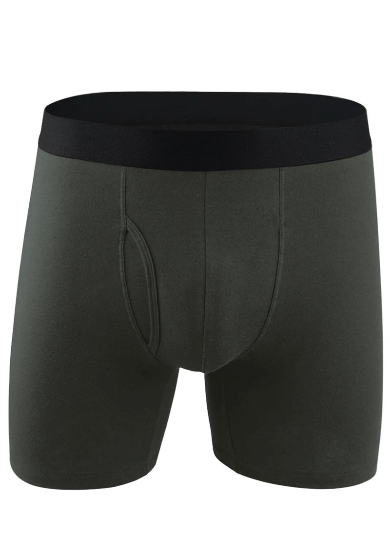 Selecta Now - Mens Boxer Shorts Soft Cotton Underwear Breathable Trunks Charcoal Pouch Fly Briefs - Image 1