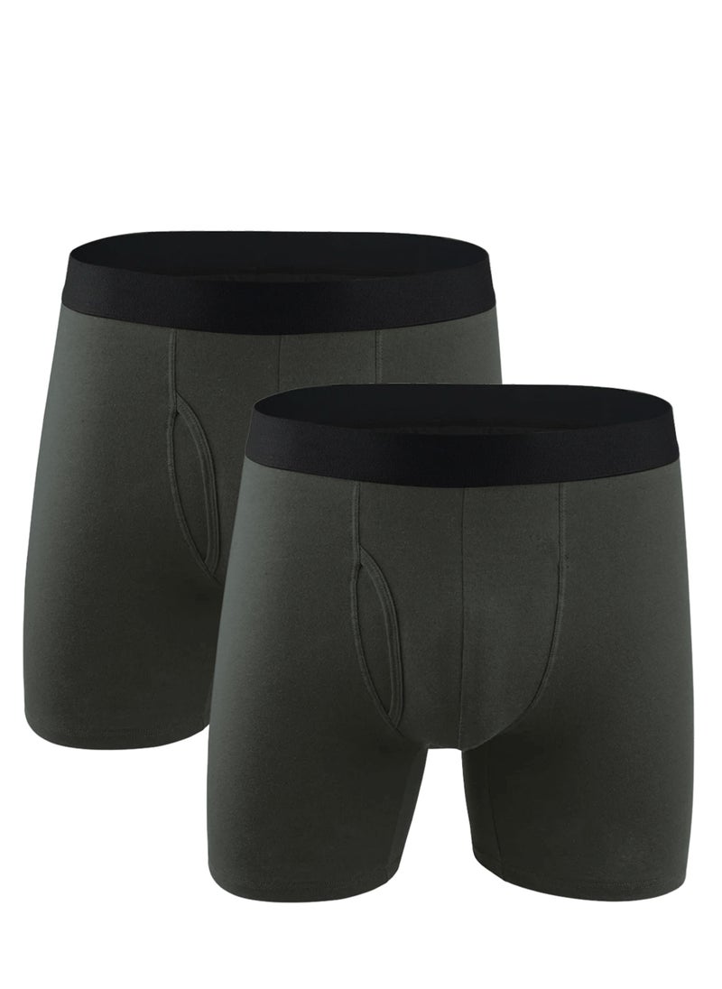 Selecta Now - Mens Boxer Shorts Soft Cotton Underwear Breathable Trunks Charcoal Pouch Fly Briefs - Image 1