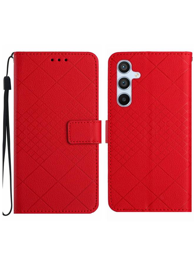 اس-توب جراب لهاتف Samsung Galaxy A55 5G مصنوع من الجلد بتصميم شبكي معيني - Image 1