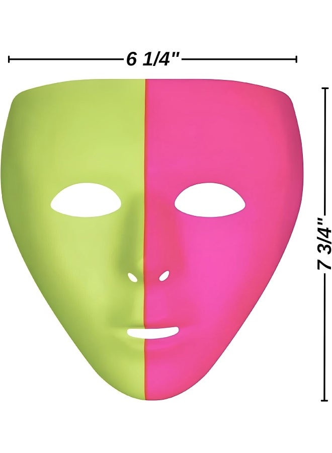 Amscan Neon Full Face Mask - 6.25" x 7.75" - Vibrant Color Design Mask Perfect For Halloween, Costume Parties & Festival Celebrations - 1 Pc - Image 3