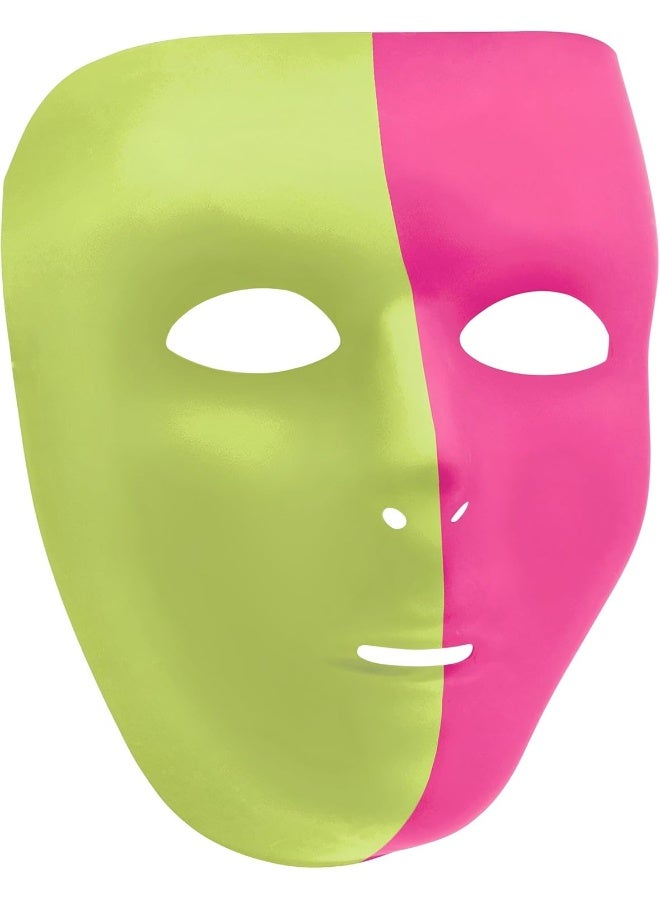 Amscan Neon Full Face Mask - 6.25" x 7.75" - Vibrant Color Design Mask Perfect For Halloween, Costume Parties & Festival Celebrations - 1 Pc - Image 2