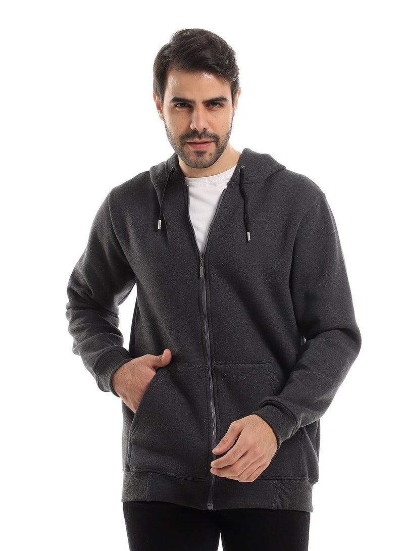 Everyday Hooded Sweatshirt With Side Pockets - Heather Grey