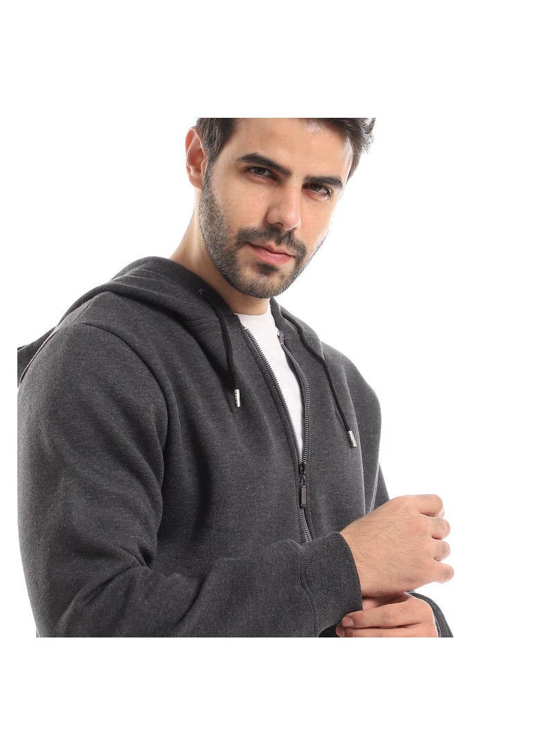 Everyday Hooded Sweatshirt With Side Pockets - Heather Grey