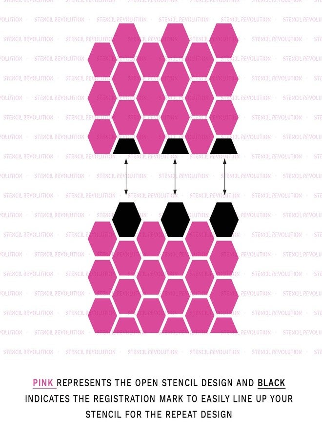 Stencil Revolution DIY Wall Stencils - Honeycomb Wall Decal & Wallpaper Look - Image 4