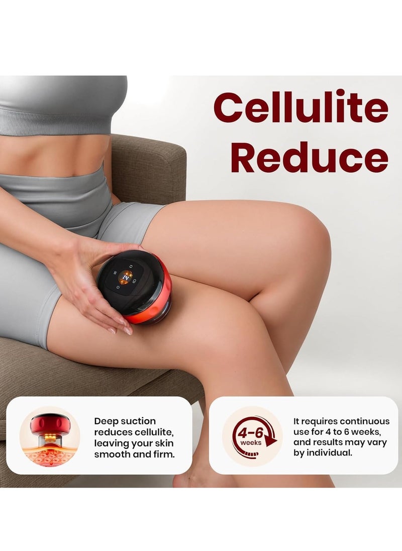 JAJEEK - 4-in-1 Smart Dynamic Cupping Therapy Set – Vacuum Therapy Machine, Cellulite Massager with 12-Level Temperature & Suction, Gua Sha Massage Tool (Red) - Image 1