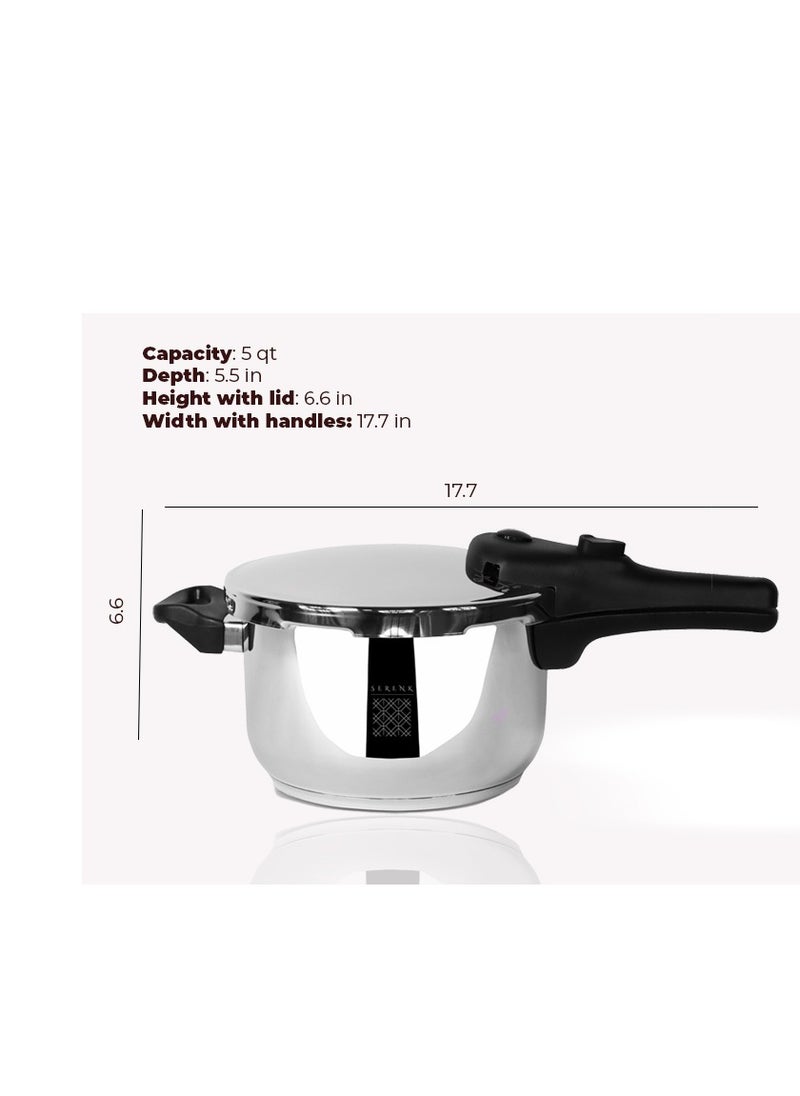 Serenk 5L Stainless Steel Pressure Cooker with Capsule Base and Safety Valve Compatible with Induction Stovetop - pzsku/Z02FAA22E0247B420B185Z/45/_/1728974570/9b0250ba-b450-4b53-9021-7c30a17cab76