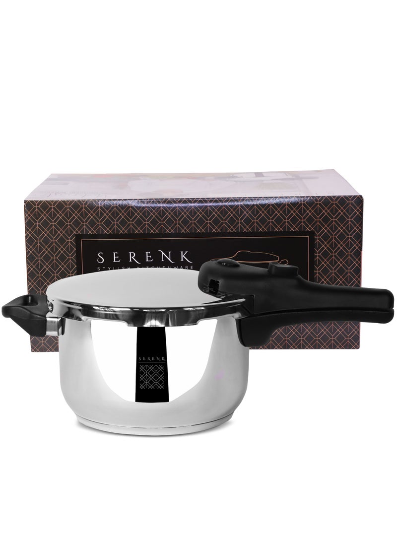 Serenk 5L Stainless Steel Pressure Cooker with Capsule Base and Safety Valve Compatible with Induction Stovetop - pzsku/Z02FAA22E0247B420B185Z/45/_/1728974577/19d576c9-5e6e-434c-abff-b63a0324cc5f