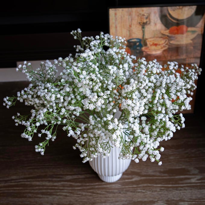 BABYS BREATH ARTIFICIAL FLOWERS30PCS GYPSOPHILA BOUQUETS REAL TOUCH 20 LONG STEM FLOWERS FOR WEDDING HOME GARDEN DIY DECORATION WHITE 30PCS