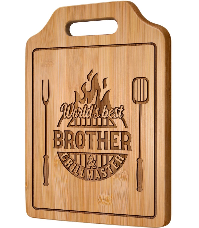 AceThrills Gifts for Brother Birthday Gifts Adult Brother Gift from Sister for Fathers Day Gift  Engraved Cutting Board 123L  87W  04Th