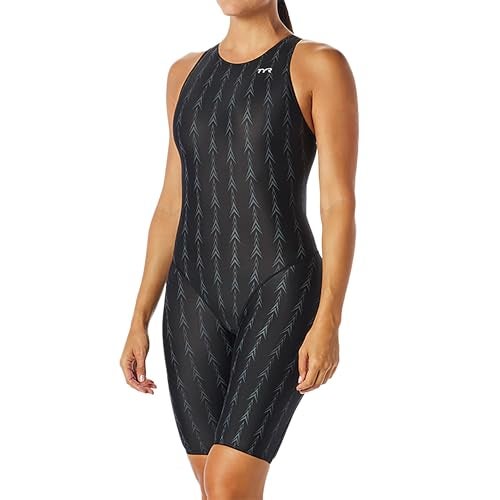 TYR Women's Solid Fusion 2 Open Back Swimsuit - U12 Compliant, Black, 24 - Image 3