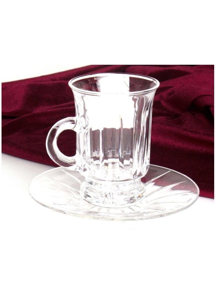 Alsaif home Crystal Tea Cup Set 6 Pieces - Saif Home 
