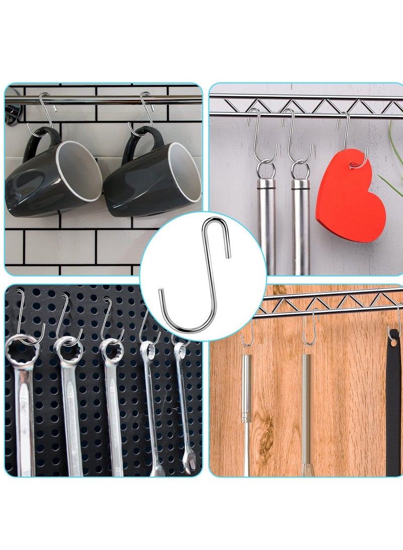S Hooks, 30PCS Premium Stainless Steel S Hooks for Hanging Kitchenware Professional S Shaped Hooks for Hanging Pots Pans  Cups Plants Bags Jeans Towels - Image 4