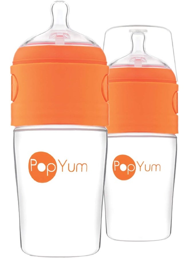 PopYum زجاجات حليب الأطفال PopYum سعة 9 أونصات مع صيغة مضادة للمغص، عبوة من 2 - Image 1