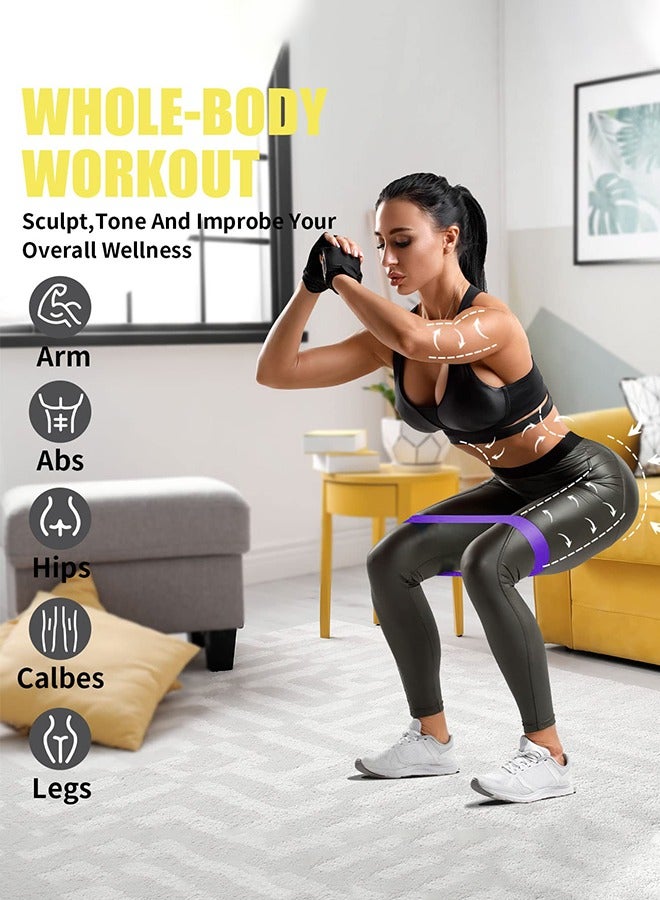 GROIC 8 Pack Resistance Bands Set, 5 Pcs Resistance Bands with 5 Resistance Levels  and 3 Pcs Elastic Exercise Bands for Workout Strength Training Yoga, Arms, Pilates, Full Body and Shoulders  - Image 2