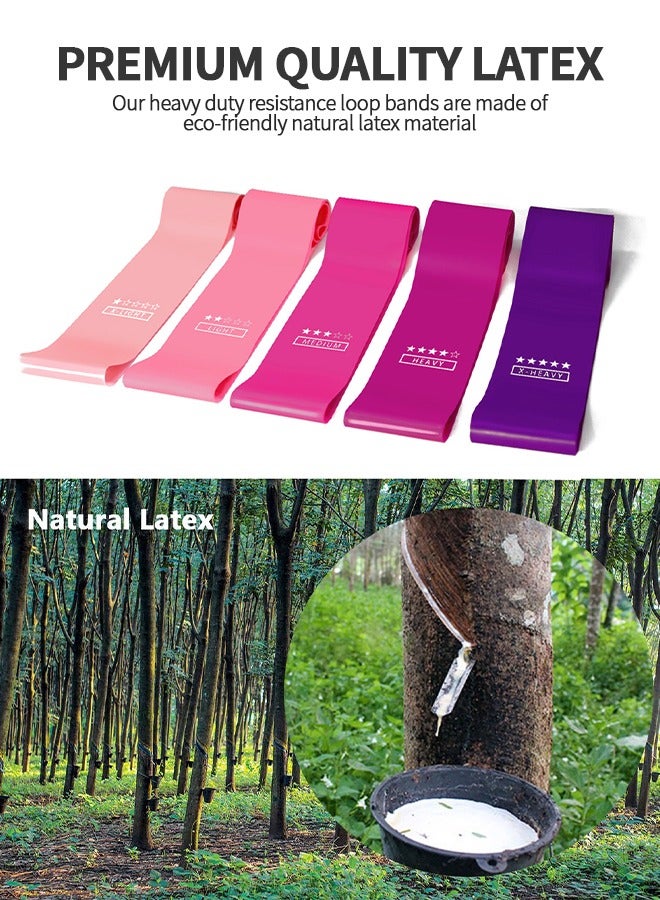 GROIC 8 Pack Resistance Bands Set, 5 Pcs Resistance Bands with 5 Resistance Levels  and 3 Pcs Elastic Exercise Bands for Workout Strength Training Yoga, Arms, Pilates, Full Body and Shoulders  - Image 4