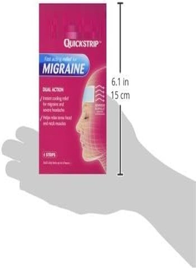 Drofail شرائط دروفيل لتخفيف الصداع النصفي - لصقة تبريد فورية للصداع، لتخفيف آلام الرأس والحمى والتوتر والصداع النصفي، وسادة جل لطيفة وآمنة على البشرة (عبوة من 4 قطع) - Image 4