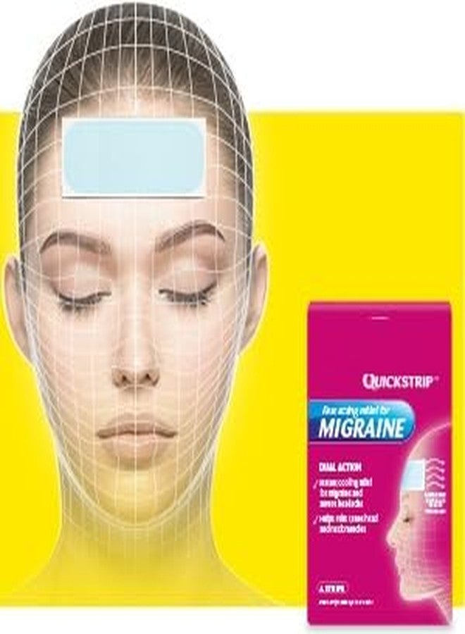 Drofail شرائط دروفيل لتخفيف الصداع النصفي - لصقة تبريد فورية للصداع، لتخفيف آلام الرأس والحمى والتوتر والصداع النصفي، وسادة جل لطيفة وآمنة على البشرة (عبوة من 4 قطع) - Image 5