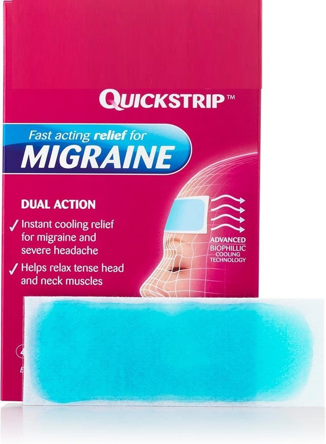 Drofail شرائط دروفيل لتخفيف الصداع النصفي - لصقة تبريد فورية للصداع، لتخفيف آلام الرأس والحمى والتوتر والصداع النصفي، وسادة جل لطيفة وآمنة على البشرة (عبوة من 4 قطع) - Image 1