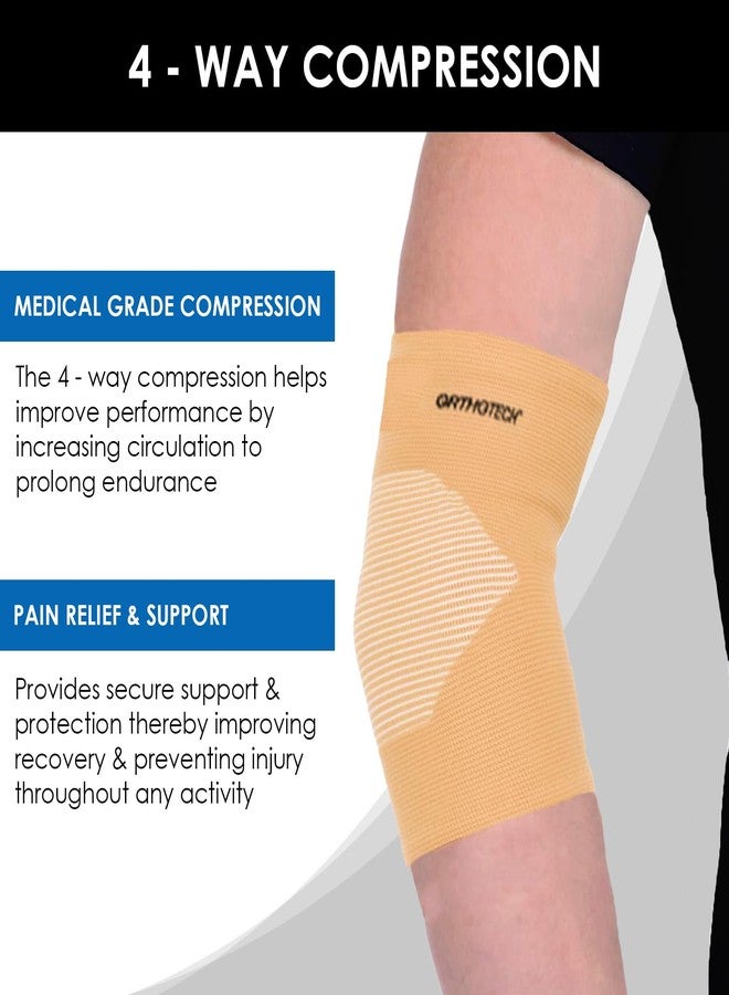 Orthotech Cotton Elbow Brace (Beige, Medium) - Image 2