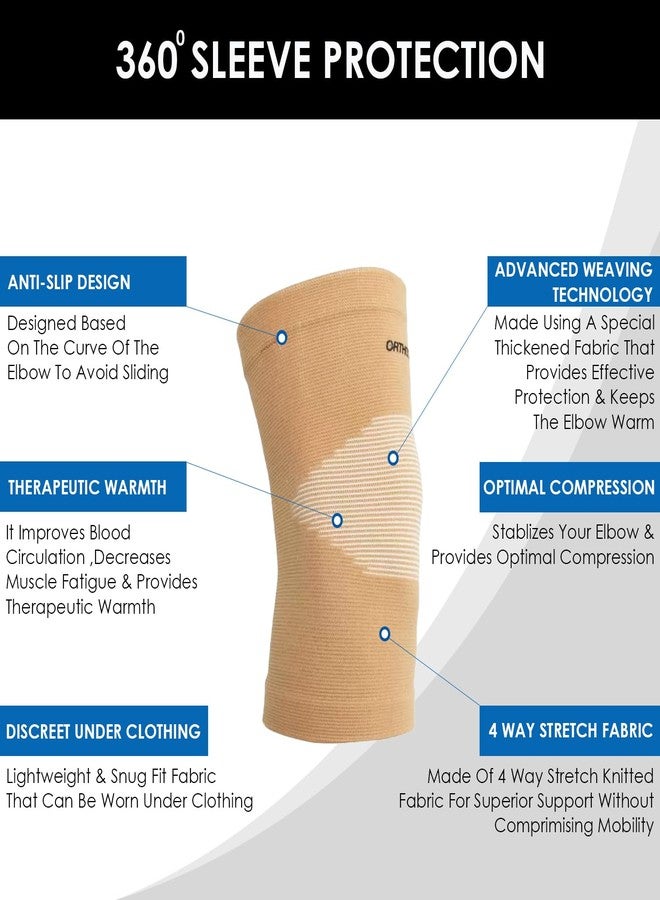 Orthotech Cotton Elbow Brace (Beige, Medium) - Image 4