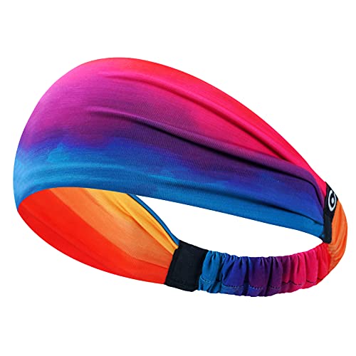 Coreteq Printed Multifunction Sports Sweatband Headband Microfiber Men and Women (Rainbow) - Image 1