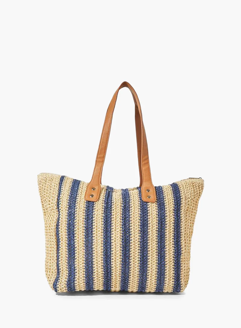 ستايلي Multi Patterned Striped Tote Bag