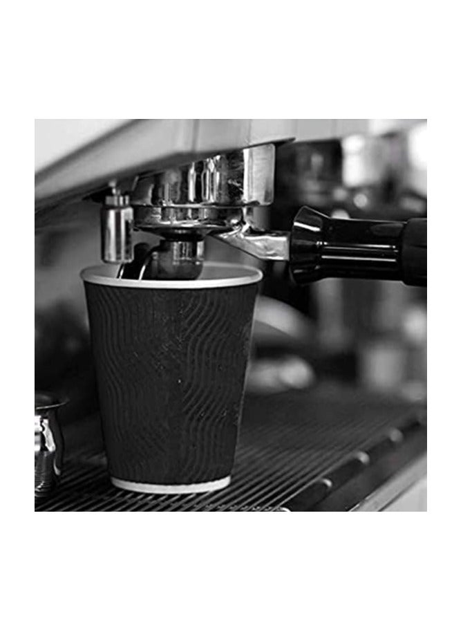 MARKQ [25 Cups] 4 oz. Black Disposable Coffee Cups - Triple Wall Ripple Hot Paper Cups for Tea, Drinks To-Go  - Image 5