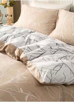 LUNA Home King size reversible Duvet Cover Set,  Pine Brown Color, Twigs Design  - Image 3