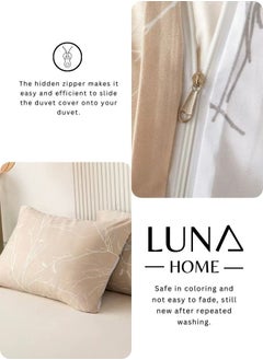 LUNA Home King size reversible Duvet Cover Set,  Pine Brown Color, Twigs Design  - Image 5