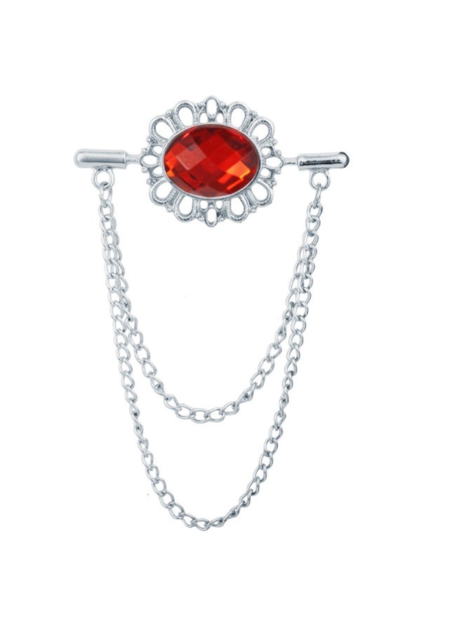 Shougu Versatile Temperament Personality Gemstone Tassel Chain Suit Brooch