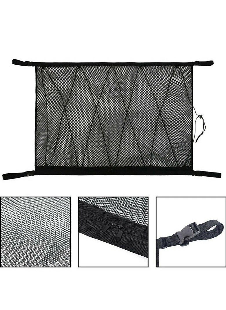 Chabeia SUV Roof Net Organizer, 90 x 65cm, Expandable, Versatile, 2-Tier, Mesh Storage, Adjustable D-ring Buckle, Car Roof Cargo Net, Universal Fit for SUVs, Reduces Sagging, Travel, Camping, Long Trips  - Image 4