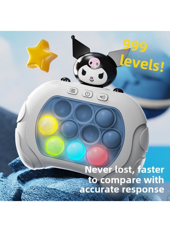Children's Kulomi Speed Push Game Machine Rat-killing Pioneer Breaking Through Sanrio Press Music Thinking Training Decompression Toy-Color:Quick Push Game Machine [Bikachu] Charging Edition