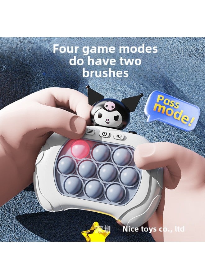 Children's Kulomi Speed Push Game Machine Rat-killing Pioneer Breaking Through Sanrio Press Music Thinking Training Decompression Toy-Color:Quick Push Game Machine [Bikachu] Charging Edition