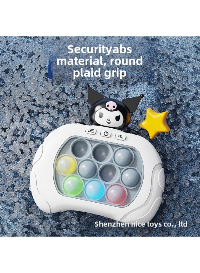 Children's Kulomi Speed Push Game Machine Rat-killing Pioneer Breaking Through Sanrio Press Music Thinking Training Decompression Toy-Color:Quick Push Game Machine [Bikachu] Charging Edition