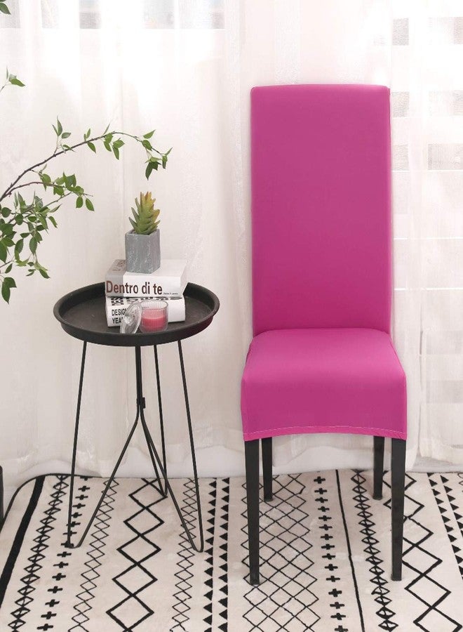 Dimatic 6 Pack Dining Chair Covers, Stretch Spandex Removable Washable Protector Chair Slipcovers for Dining Room Kitchen Hotel (Rosy) - Image 2