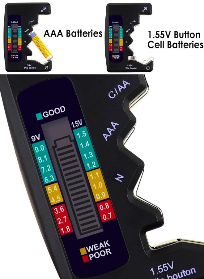 Chase Up Universal Battery Tester with LCD Display, Multi-Purpose Checker for AA AAA C D 9V 1.5V Button Cells, Battery Level Indicator  - Image 2