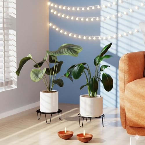 WonderStand Orion | Round Plant Stands for outdoor Balcony, round plant stands for indoor living room, Rust Proof Flower Pot Stand Galvanized Metal with 7 Layer Coating (Set of 6) - Image 2