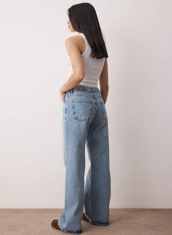 trendyol Blue High Waist Wide Leg Palazzo Jeans - Image 4