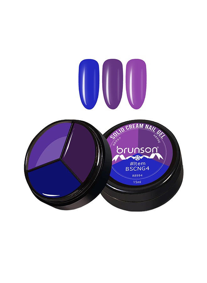 brunson Solid Cream Gel Nail Polish - 3 in 1 Pudding, High Pigmented Mud Nail Art Paint, Suit For Professional Nail Salon, Nail Starter 15 ml, BSCNG4