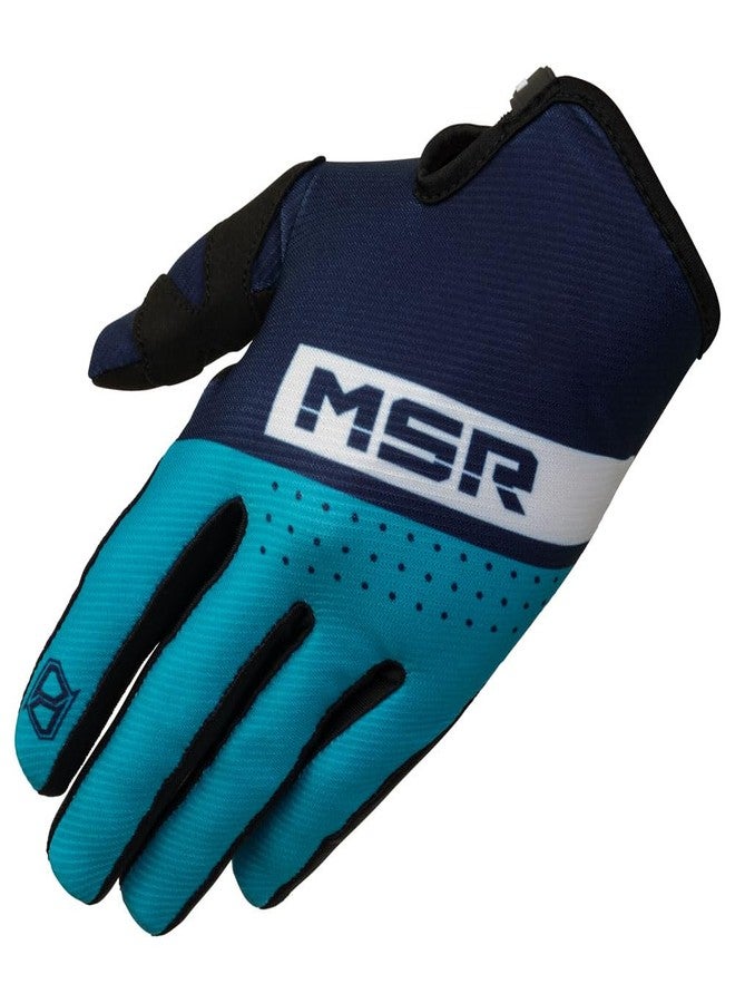 MSR™ Axxis Range MTB Mountain Bike Dirt Bike Motocross MX BMX Outdoor Sports ATV UTV Powersports Riding Gloves for Men and Women Medium Blue/White - Image 1