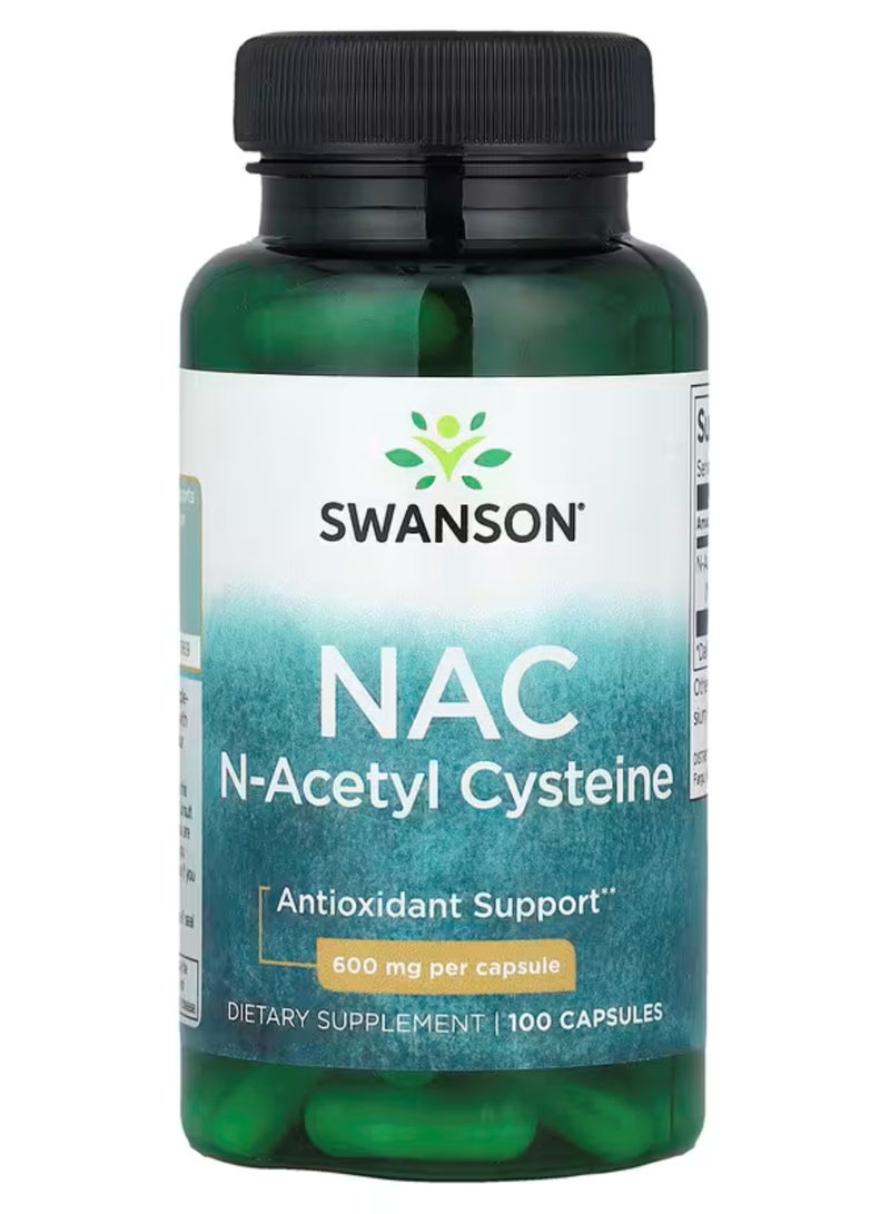 SWANSON Nac N-Acetyl Cysteine 600 mg 100 Caps - Image 1