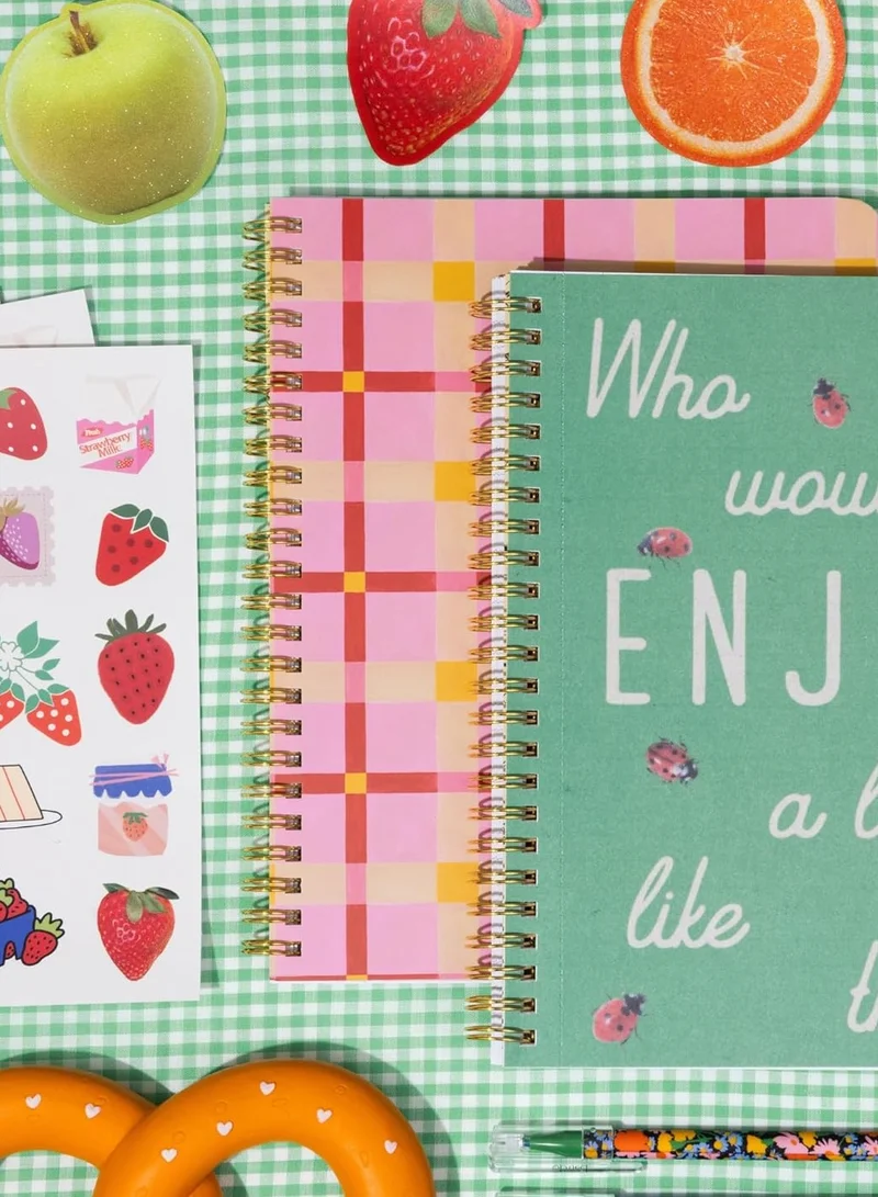 بان دو Rough Draft Mini Notebook, Pink Plaid