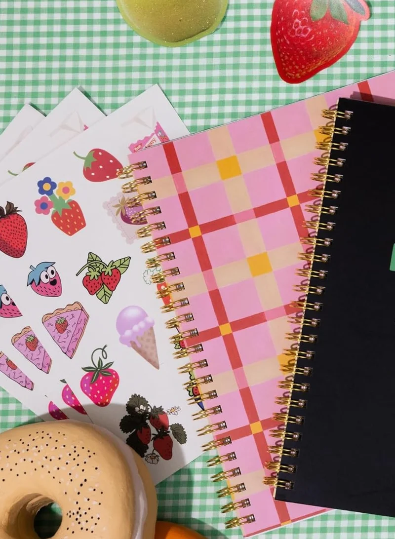 بان دو Rough Draft Mini Notebook, Pink Plaid