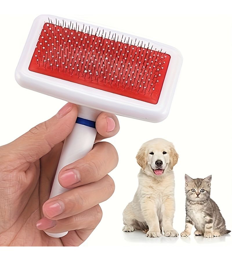 White De Shedding Dog Cat Comb Brush Grooming Tool For Golden Retriever Teddy Puppy - Image 1