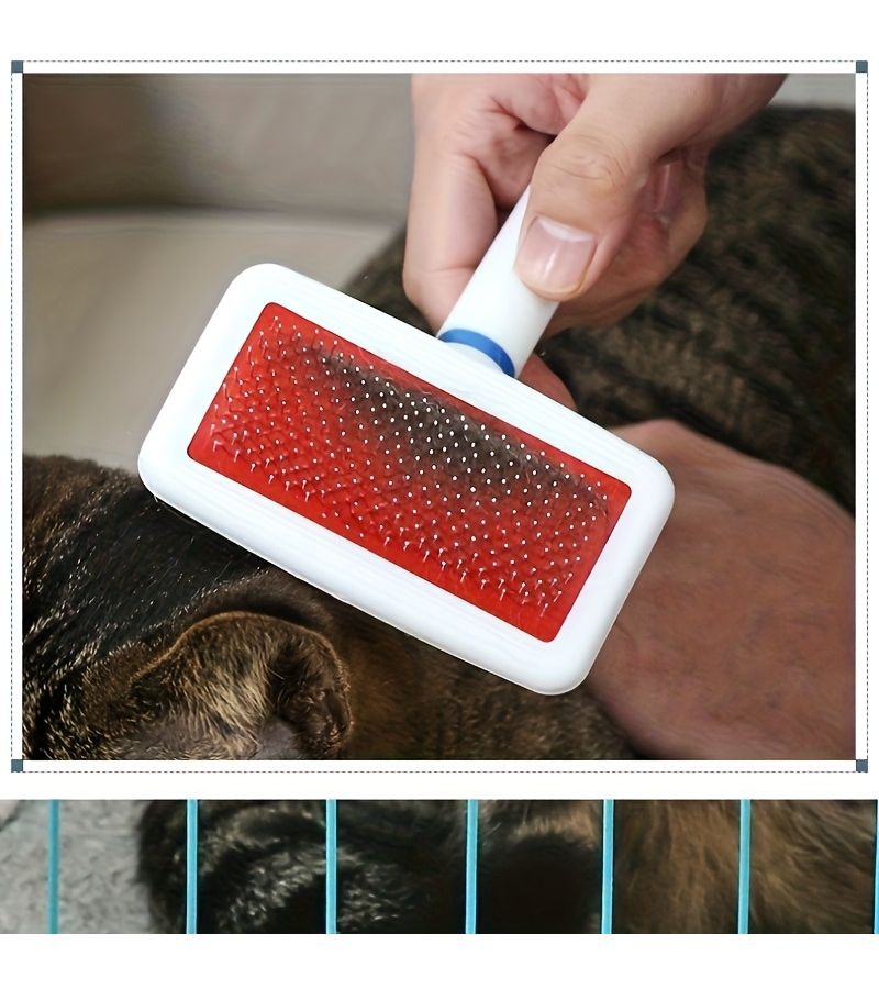 White De Shedding Dog Cat Comb Brush Grooming Tool For Golden Retriever Teddy Puppy - Image 5