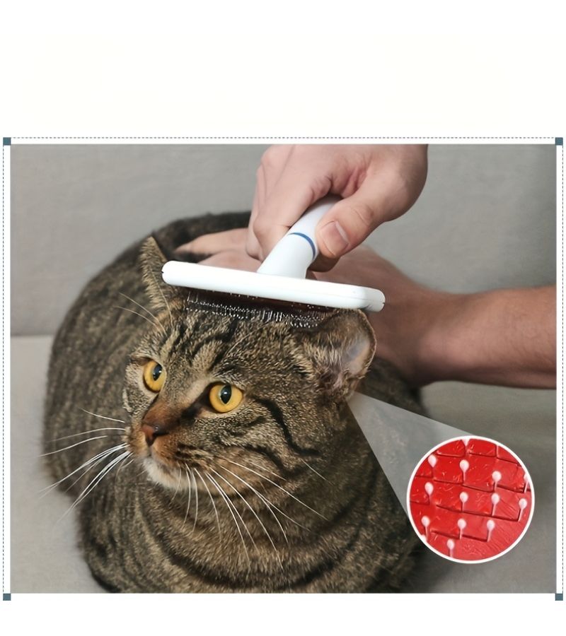White De Shedding Dog Cat Comb Brush Grooming Tool For Golden Retriever Teddy Puppy - Image 2