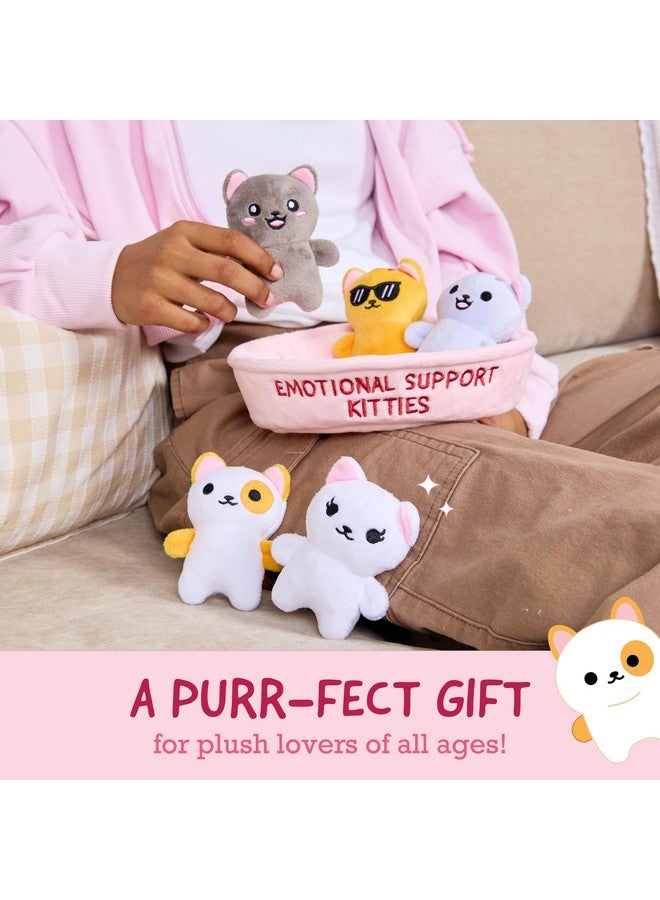 WHAT DO YOU MEME? Emotional Support Kitties by Relatable, Cuddly Stuffed Animals and Toys, Squishy Toys and Plushies, Great Ideas for Loved Ones of All Ages, Includes 5 Plushies with Carrying Basket - Image 2