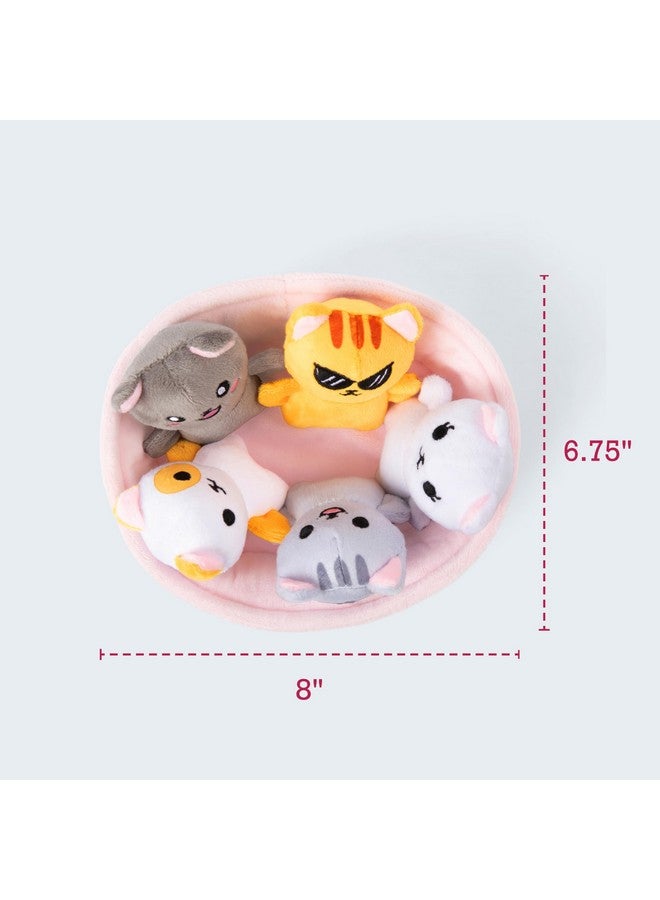 WHAT DO YOU MEME? Emotional Support Kitties by Relatable, Cuddly Stuffed Animals and Toys, Squishy Toys and Plushies, Great Ideas for Loved Ones of All Ages, Includes 5 Plushies with Carrying Basket - Image 4