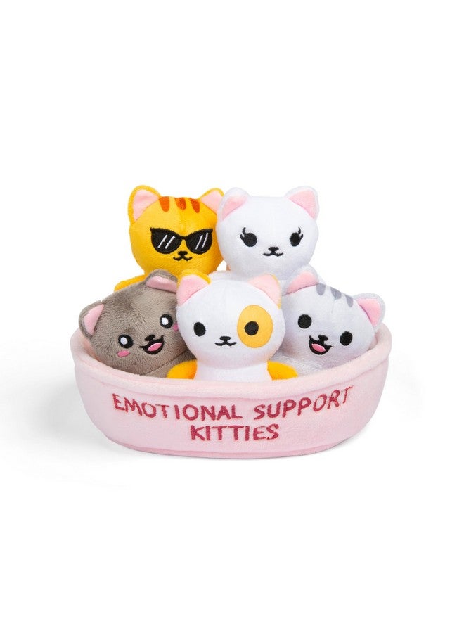 WHAT DO YOU MEME? Emotional Support Kitties by Relatable, Cuddly Stuffed Animals and Toys, Squishy Toys and Plushies, Great Ideas for Loved Ones of All Ages, Includes 5 Plushies with Carrying Basket - Image 1