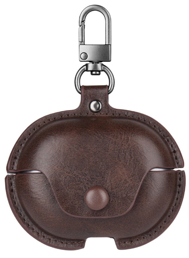 Huawei FreeBuds Pro 3 Case, Premium Business Casual Leather Case with Keychain, Luxury, Elegant and Beautiful Design Cover, Non-Slip Vintage Looking Perfect Stitching Leather Case (Brown) - Image 1